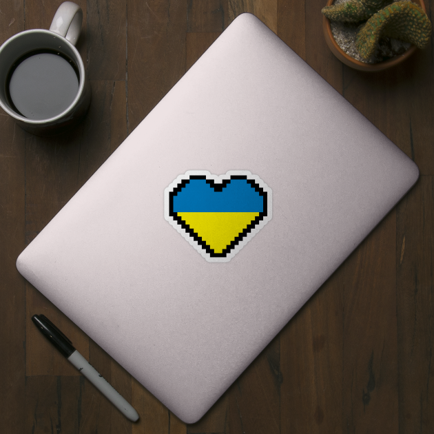 Ukraine Flag Pixel Art, Ukranian Flag  pixel art by mrsupicku